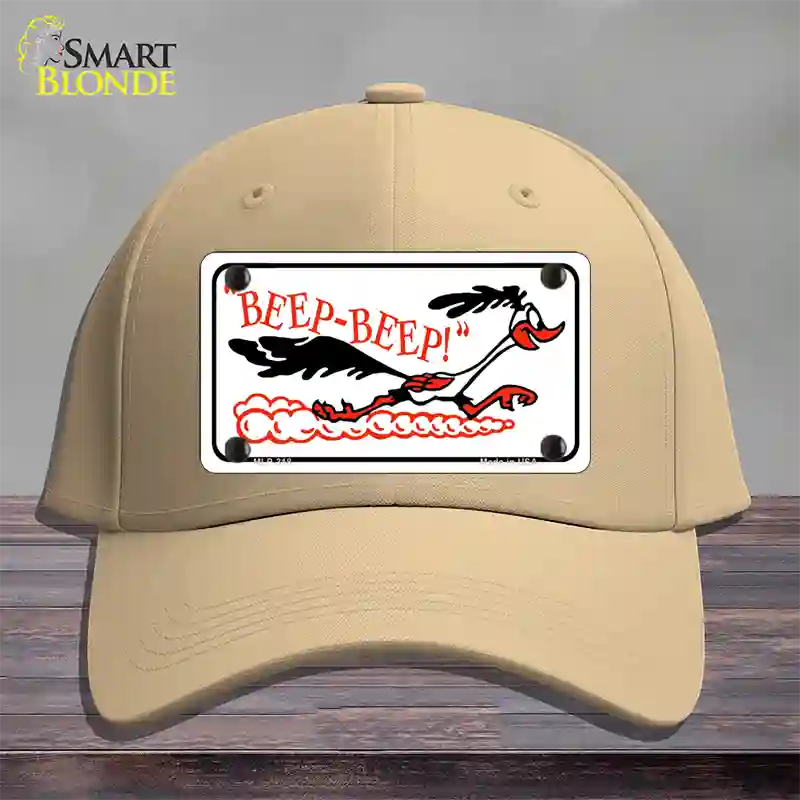 Beep Beep Roadrunner Novelty License Plate Hat Cotton / Khaki