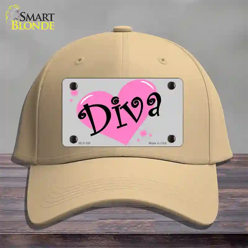 Diva Novelty License Plate Hat Cotton / Khaki