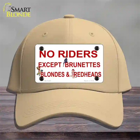 No Riders Except Novelty License Plate Hat Cotton / Khaki