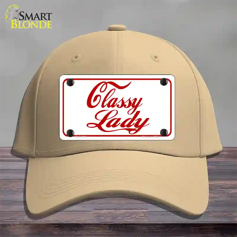 Classy Lady Novelty License Plate Hat Cotton / Khaki