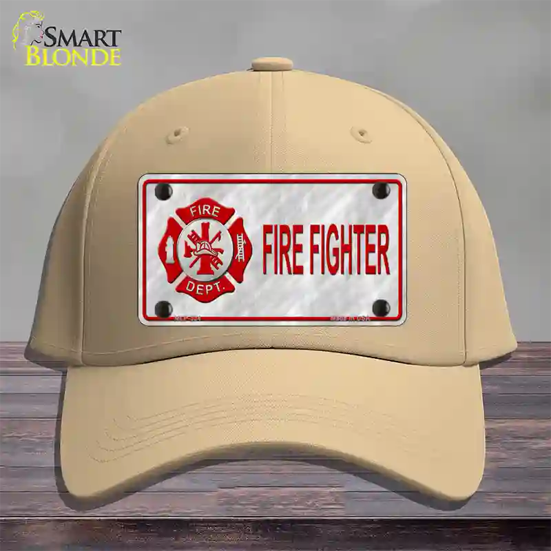 Firefighter Badge Novelty License Plate Hat Cotton / Khaki