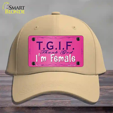 TGIF Novelty License Plate Hat Cotton / Khaki