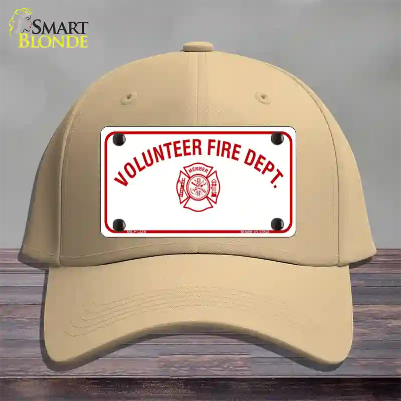 Volunteer Fire Department Novelty License Plate Hat Cotton / Khaki