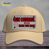 Gun Control Novelty License Plate Hat Cotton / Khaki