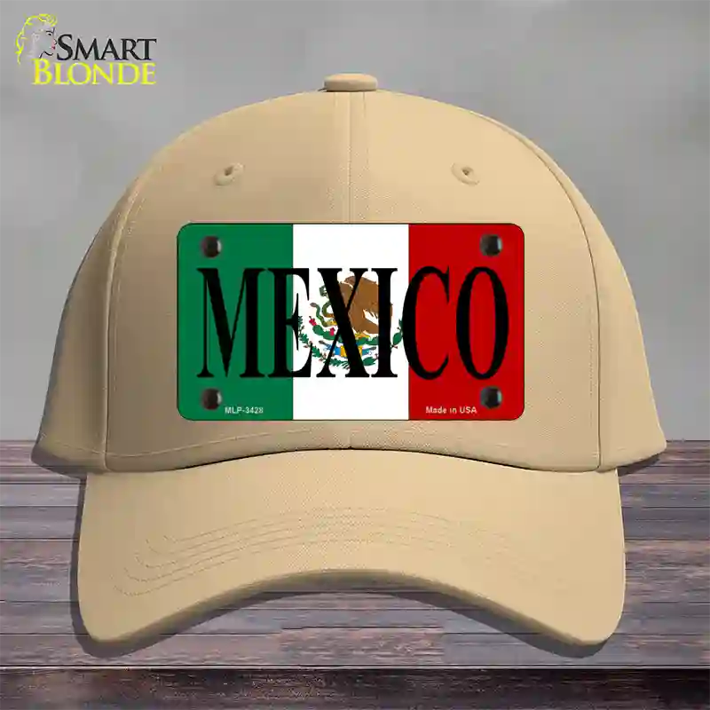 Mexico Novelty License Plate Hat Cotton / Khaki