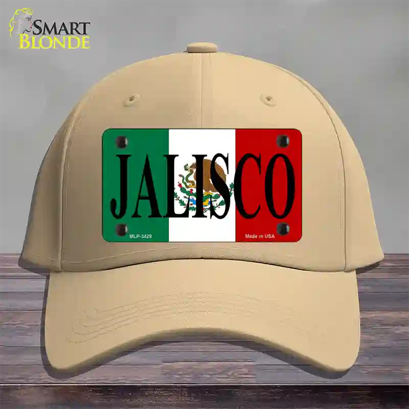 Jalisco Mexico Flag Novelty License Plate Hat Cotton / Khaki