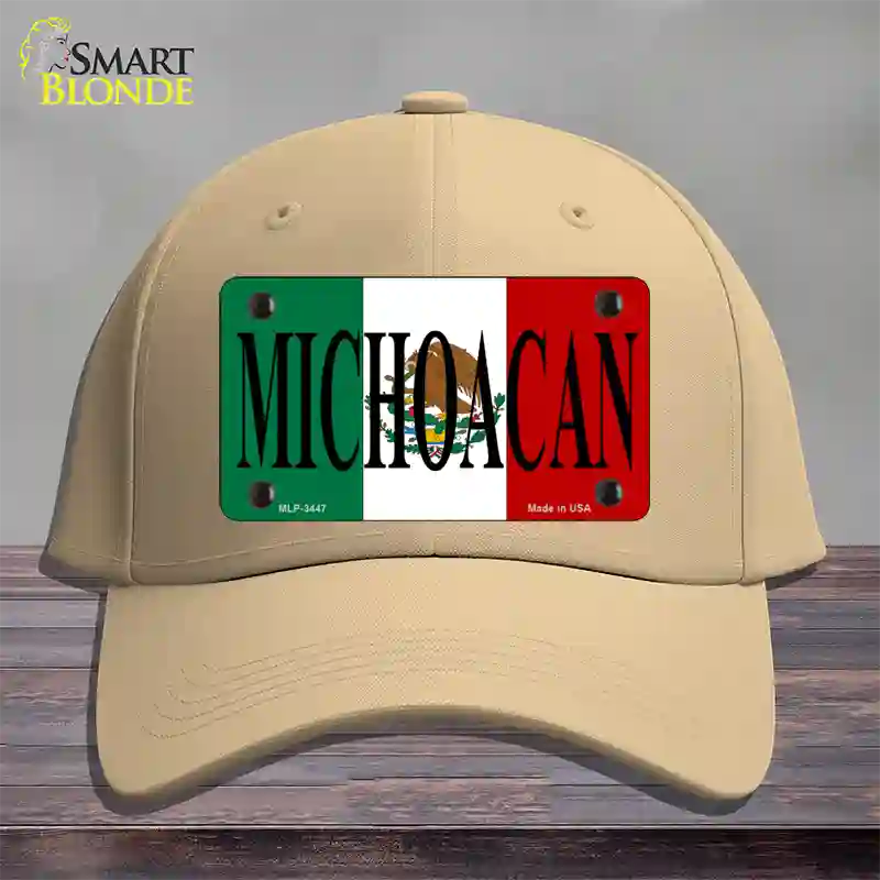 Michoacan Mexico Flag Novelty License Plate Hat Cotton / Khaki