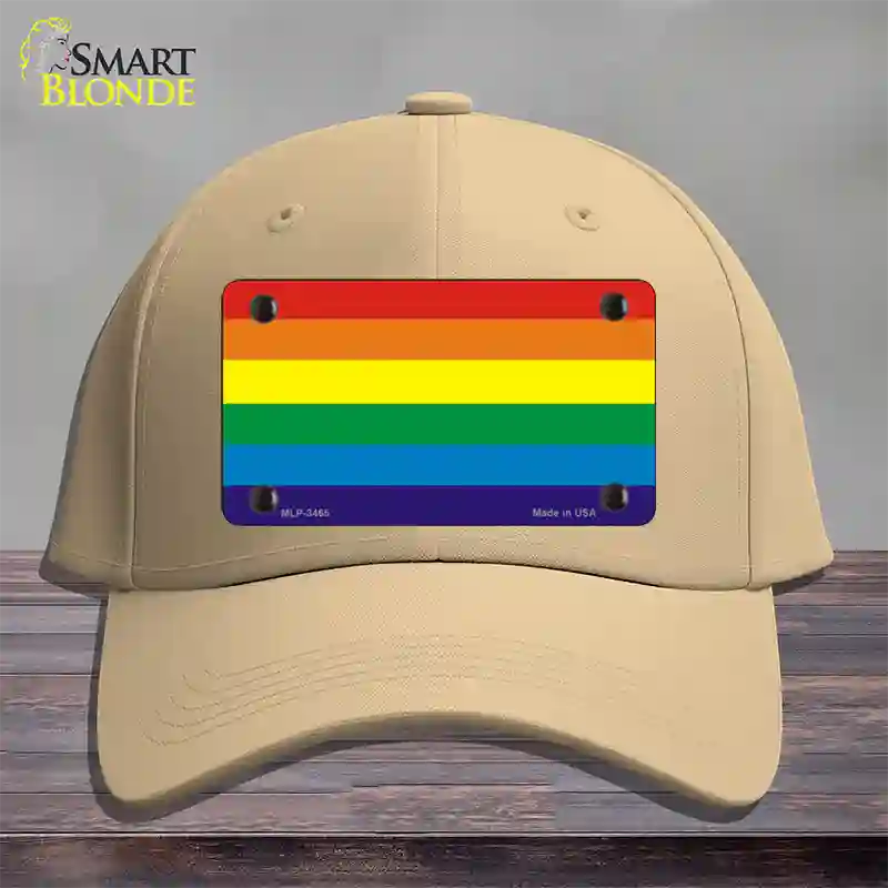 Rainbow Flag Novelty License Plate Hat Cotton / Khaki