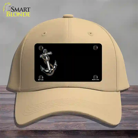 Anchor Offset Novelty License Plate Hat Cotton / Khaki