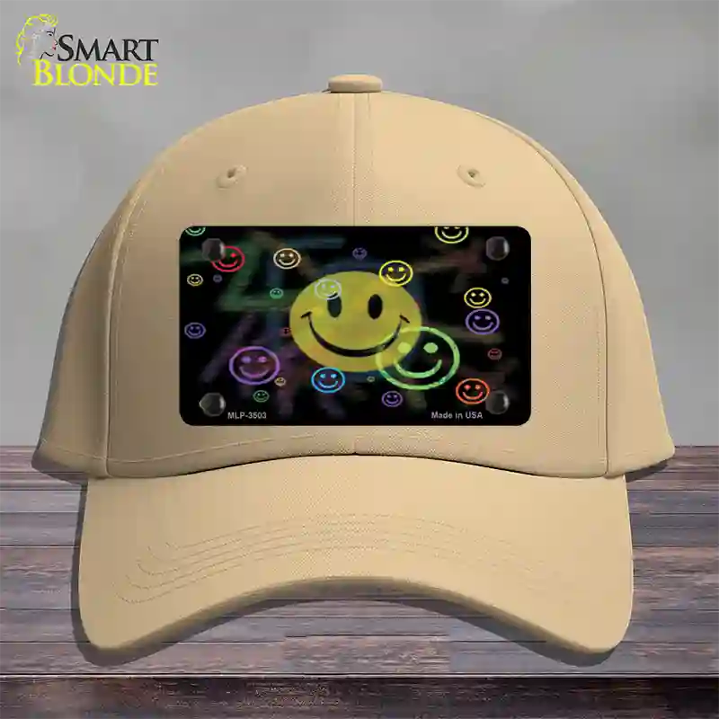 Smiley Novelty License Plate Hat Cotton / Khaki