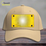 Yellow White Fade Scratched Novelty License Plate Hat Cotton / Khaki