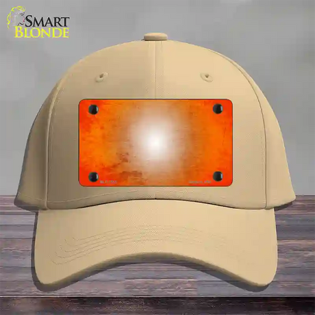 Orange White Fade Scratched Novelty License Plate Hat Cotton / Khaki