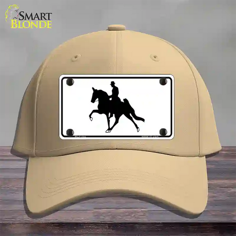 Horse With Rider Novelty License Plate Hat Cotton / Khaki