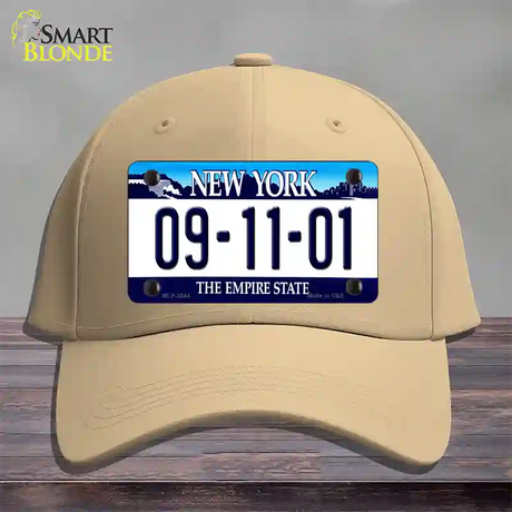 9 11 01 New York Novelty License Plate Hat Cotton / Khaki