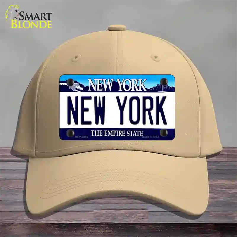 New York State Novelty License Plate Hat Cotton / Khaki