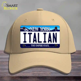 Italian New York Novelty License Plate Hat Cotton / Khaki