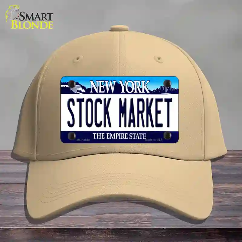 Stock Market New York Novelty License Plate Hat Cotton / Khaki