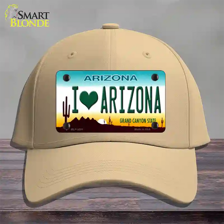 I Love Arizona Novelty License Plate Hat Cotton / Khaki