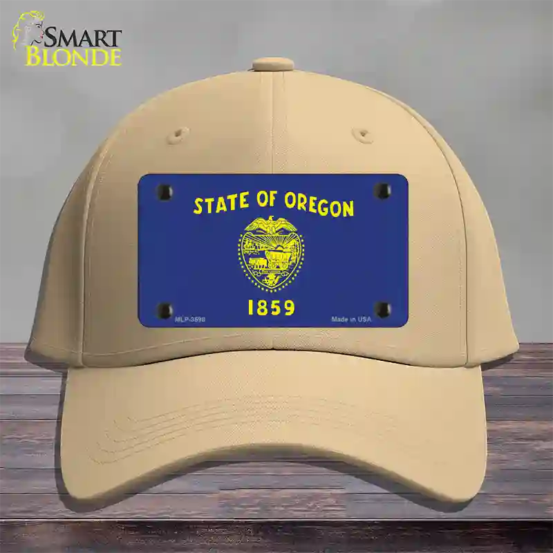 Oregon State Flag Novelty License Plate Hat Cotton / Khaki