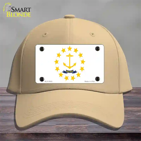 Rhode Island State Flag Novelty License Plate Hat Cotton / Khaki