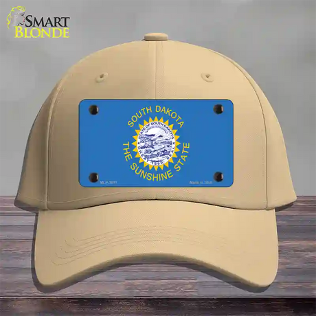 South Dakota State Flag Novelty License Plate Hat Cotton / Khaki