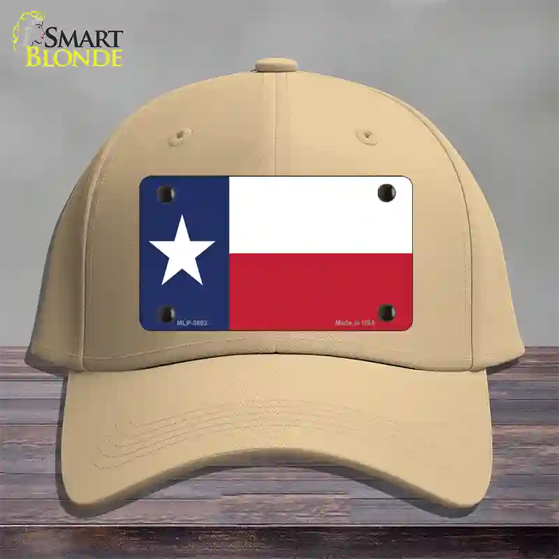 Texas State Flag Novelty License Plate Hat Cotton / Khaki