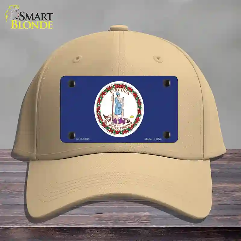 Virginia State Flag Novelty License Plate Hat Cotton / Khaki