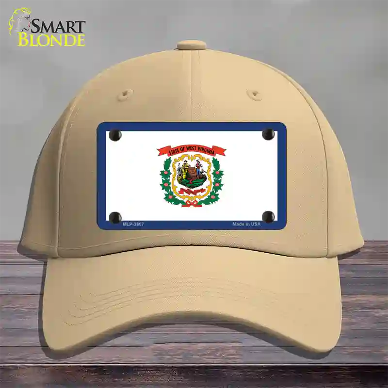 West Virginia State Flag Novelty License Plate Hat Cotton / Khaki