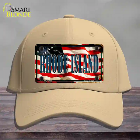 Rhode Island USA Novelty License Plate Hat Cotton / Khaki