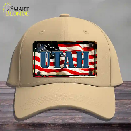 Utah USA Novelty License Plate Hat Cotton / Khaki