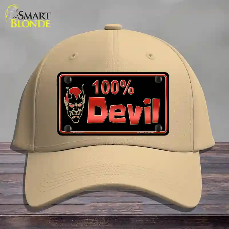 100% Devil Novelty License Plate Hat Cotton / Khaki