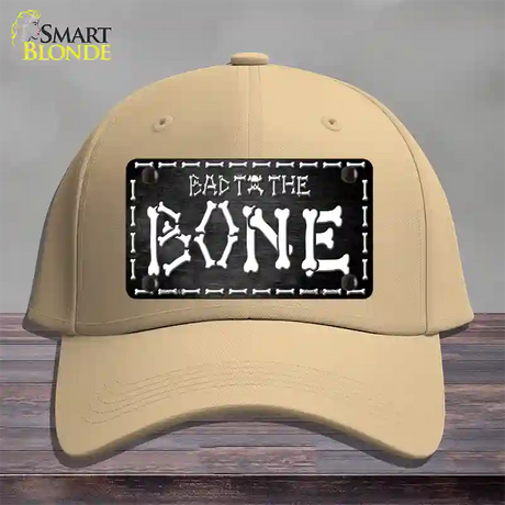 Bad To The Bone Skull Novelty License Plate Hat Cotton / Khaki