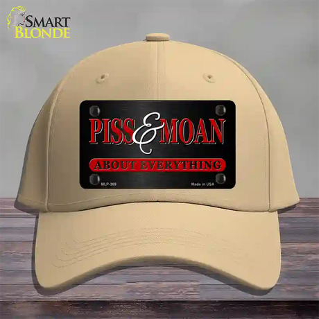 Piss & Moan Novelty License Plate Hat Cotton / Khaki