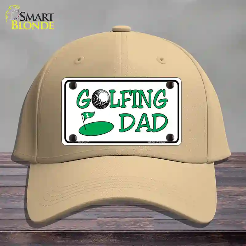 Golfing Dad Novelty License Plate Hat Cotton / Khaki