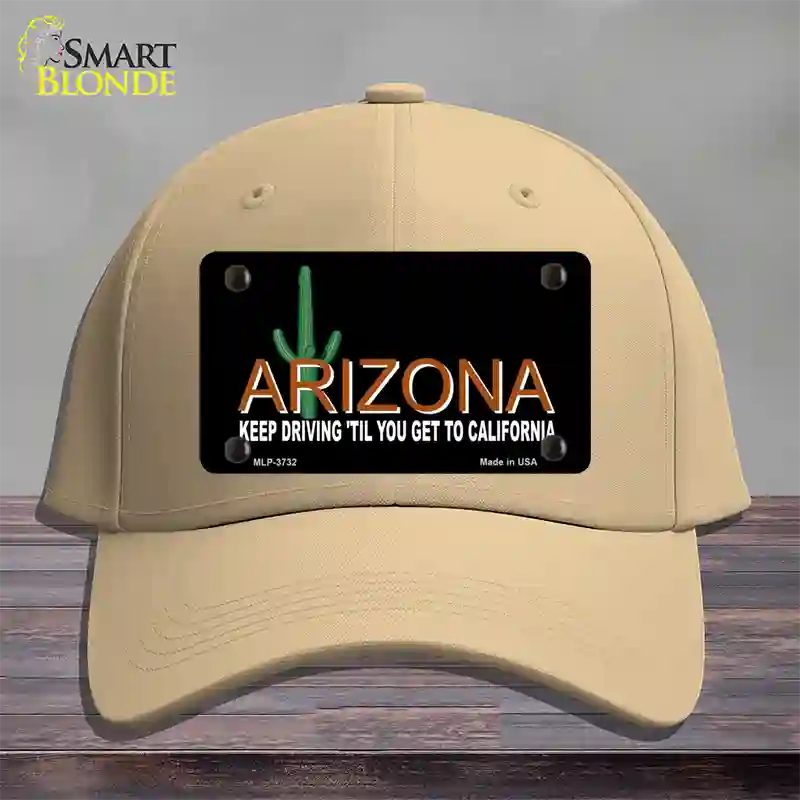 Arizona Keep Driving Novelty License Plate Hat Cotton / Khaki