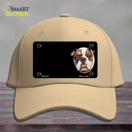 Bull Dog Offset Novelty License Plate Hat Cotton / Khaki