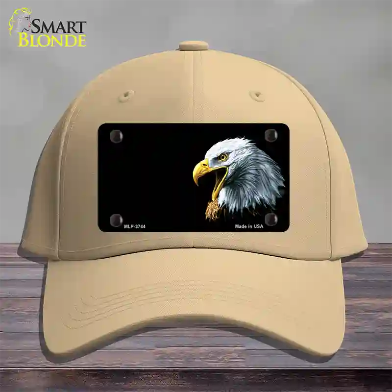 Bald Eagle Offset Novelty License Plate Hat Cotton / Khaki