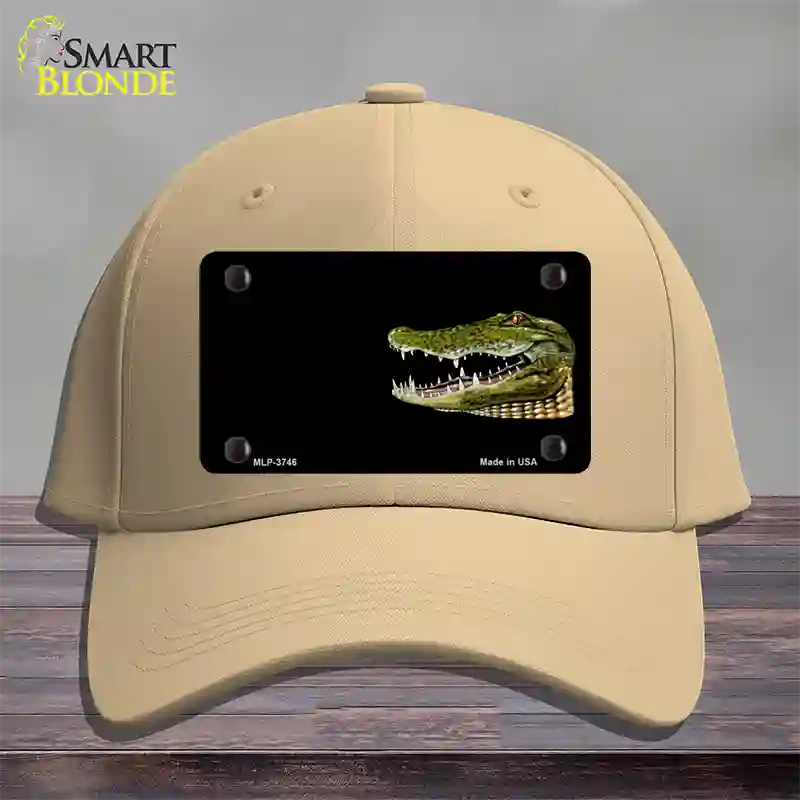 Gator Offset Novelty License Plate Hat Cotton / Khaki