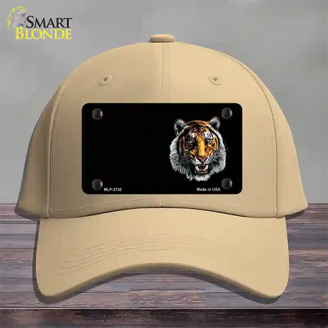 Tiger Offset Novelty License Plate Hat Cotton / Khaki