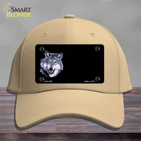 Wolf Offset Novelty License Plate Hat Cotton / Khaki