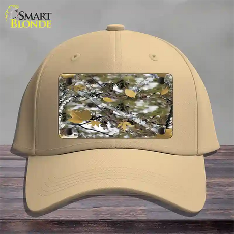 Real Leaf Camouflage Novelty License Plate Hat Cotton / Khaki