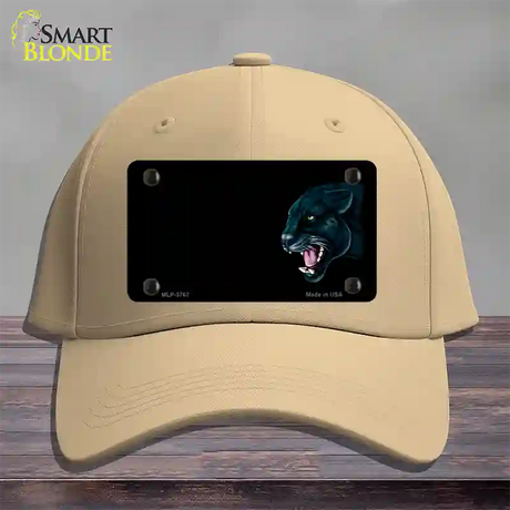 Panther Offset Profile Novelty License Plate Hat Cotton / Khaki