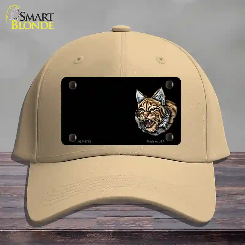 Bobcat Offset Novelty License Plate Hat Cotton / Khaki