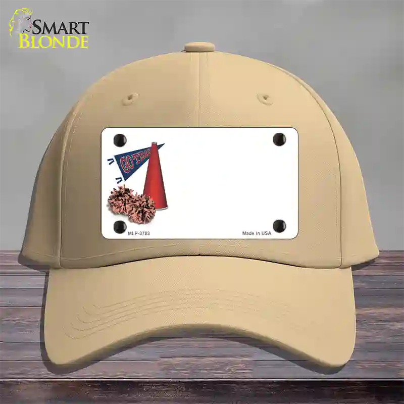 Pom And Cheer Offset Novelty License Plate Hat Cotton / Khaki