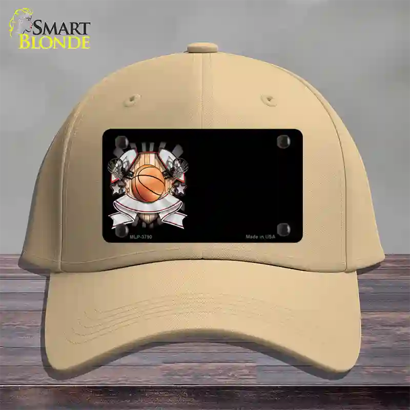 Basketball Banner Offset Novelty License Plate Hat Cotton / Khaki