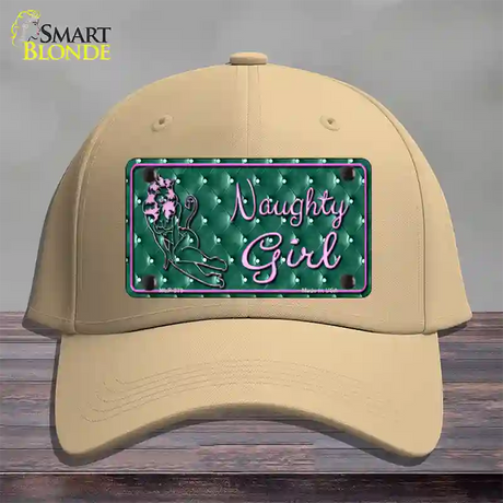 Naughty Girl Novelty License Plate Hat Cotton / Khaki