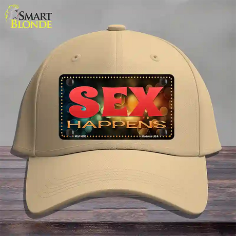 Sex Happens Novelty License Plate Hat Cotton / Khaki