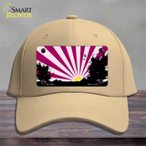 Southwest Pink Sunset Novelty License Plate Hat Cotton / Khaki