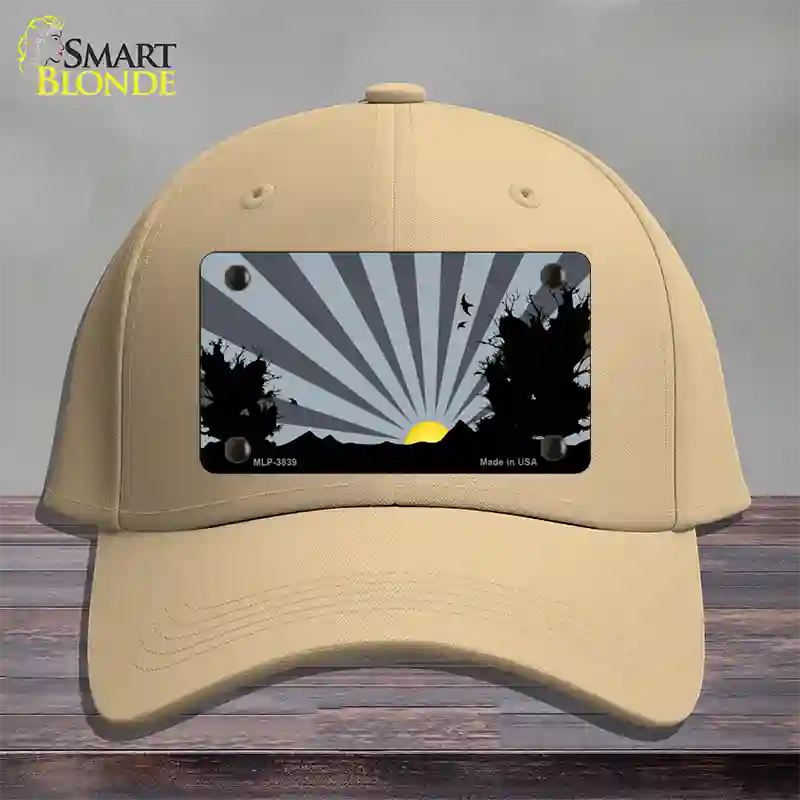 Southwest Gray Sunset Novelty License Plate Hat Cotton / Khaki