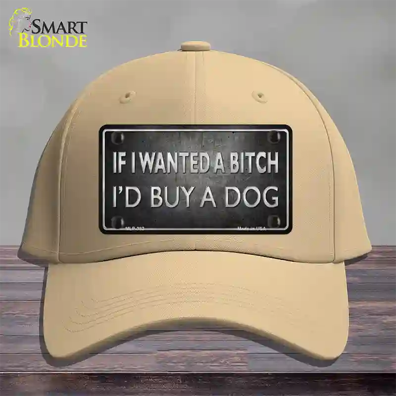 I Would Buy A Dog Novelty License Plate Hat Cotton / Khaki